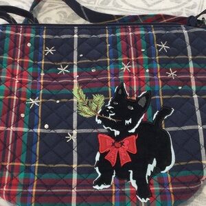 Vera Bradley Plaid Crossbody Bag with Scottie Dog Design